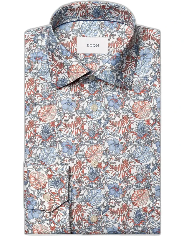 Slim-fit Floral Twill Shirt