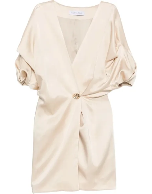 Anastasia Button-detail V-neck Mini Dress