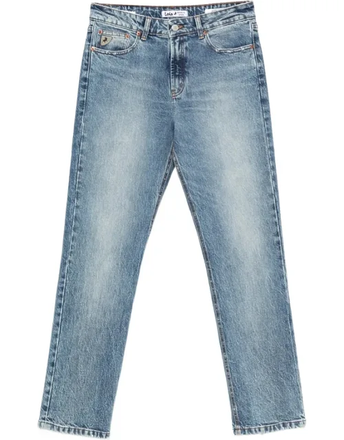 Washed Straight-leg Denim Jeans