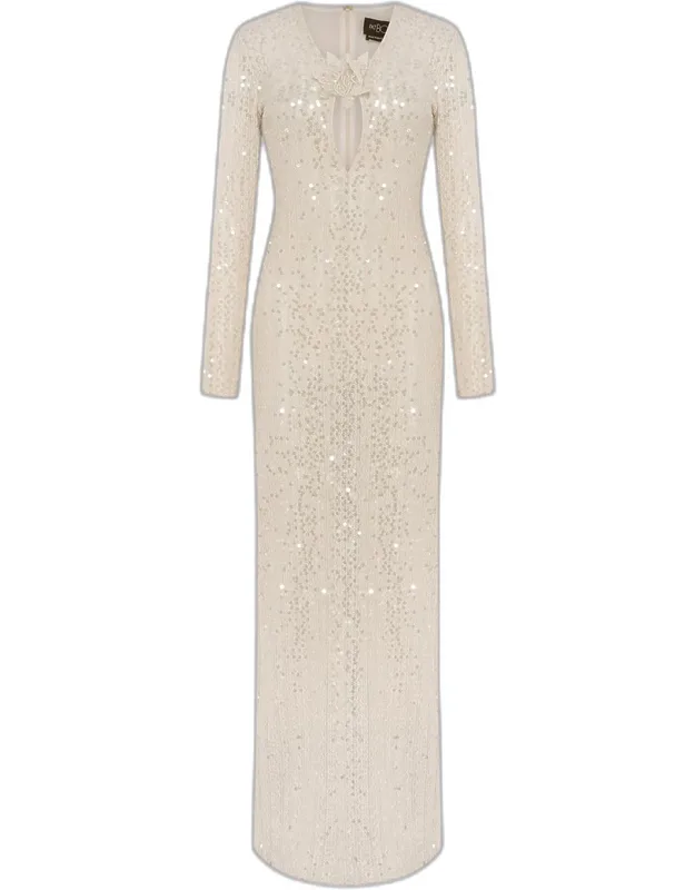 Crochet Plunge Maxi Dress