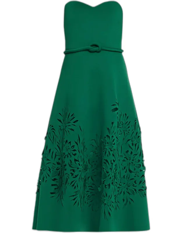 Cutout Strapless Sweetheart Midi Dress