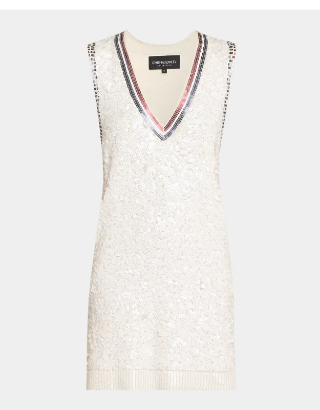 Sleeveless Sequin Knit Mini Dress