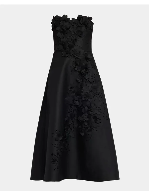 Floral Applique Midi Dress