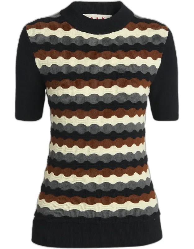 3d Wave Wool Sweater