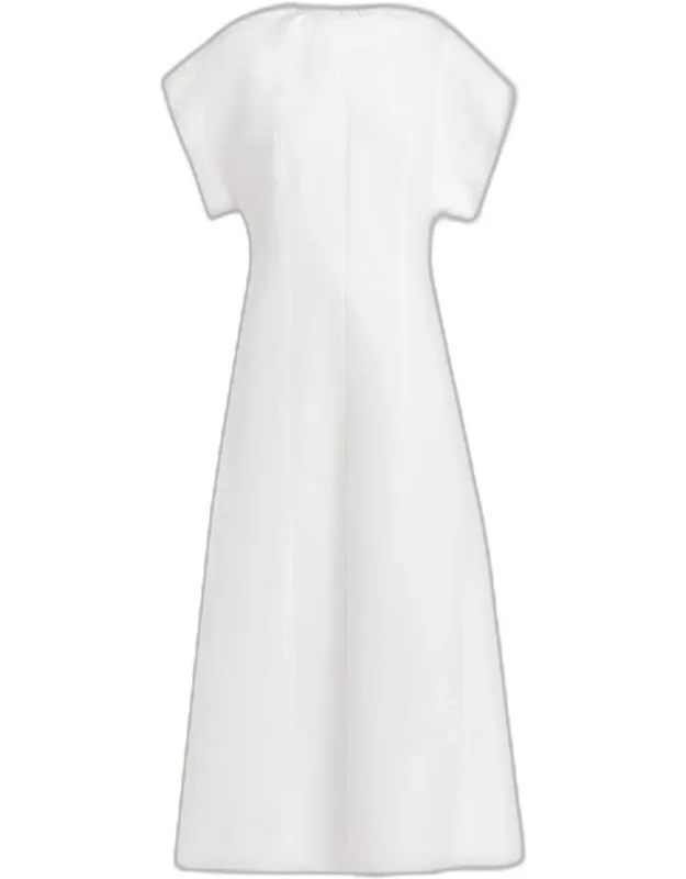Compact Cotton Short-sleeve Ankle Dress