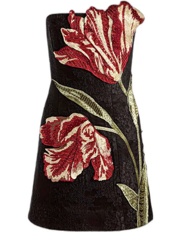 Embellished Strapless Mini Dress