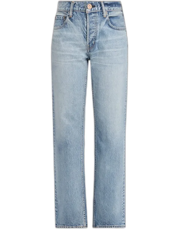 Straight Low-rise Cropped Jeans