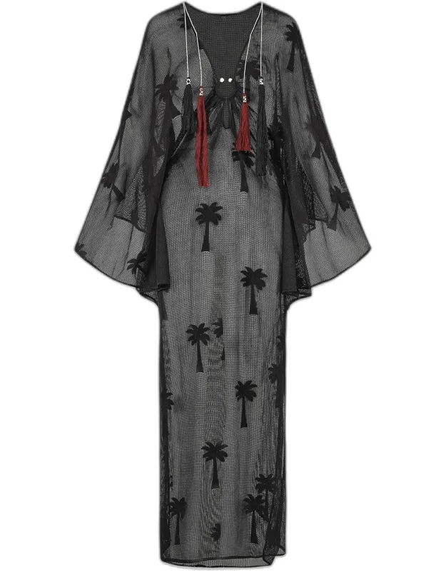 Playa Grande Veil Cotton Mesh Maxi Dress
