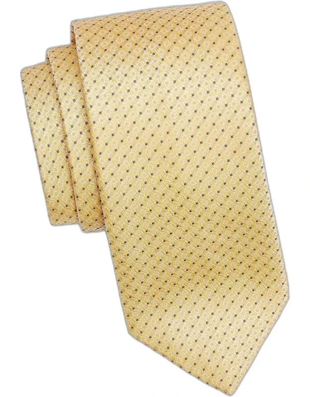 Micro Quadratti Woven Silk Tie