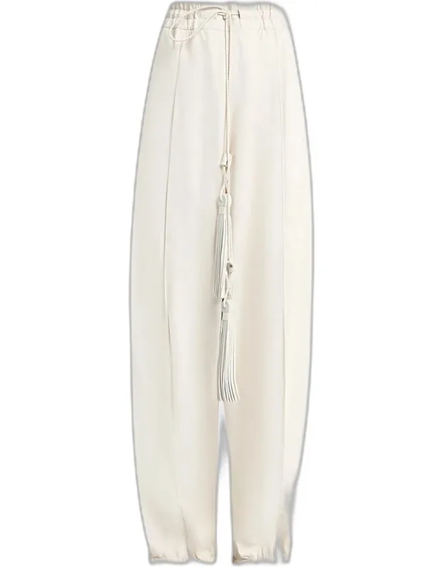 Barrel-leg Drawstring Trousers