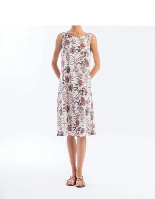 Printed Linen Blend Dress