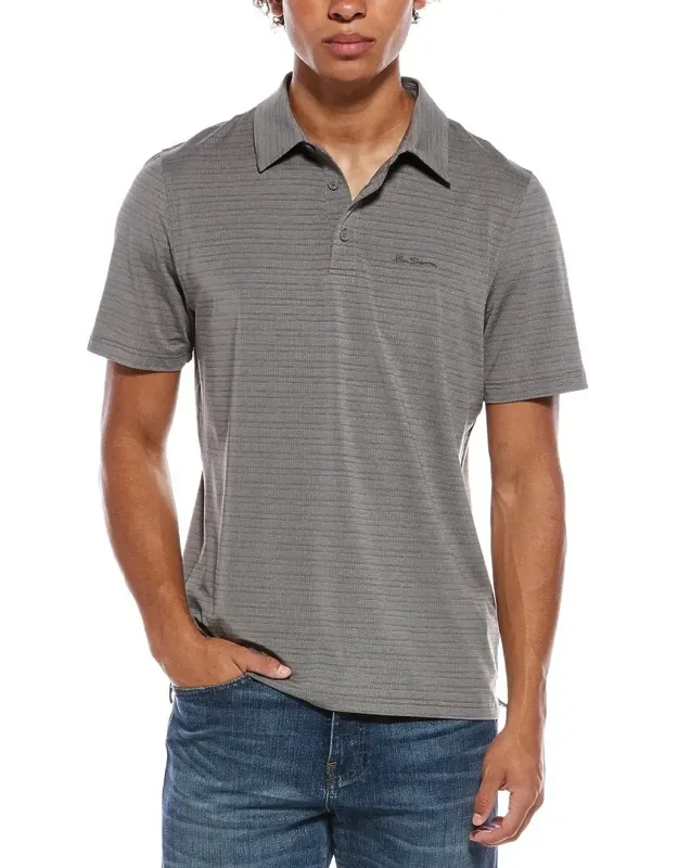 Stripe Tech Jersey Polo Shirt