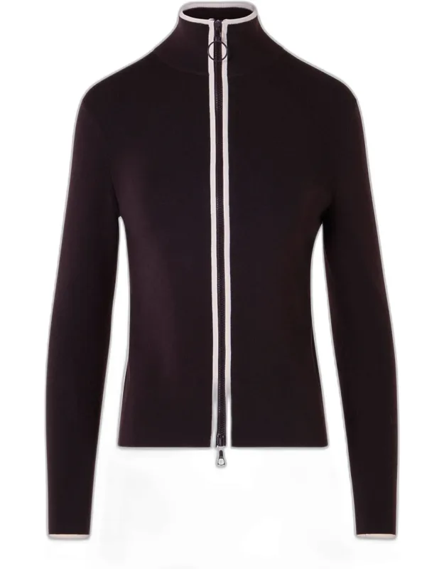 Merino Wool Knit Zip Cardigan