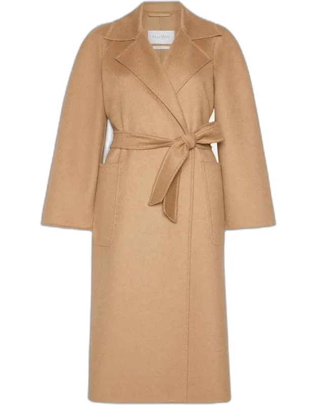 Wool Belted Long Wrap Coat