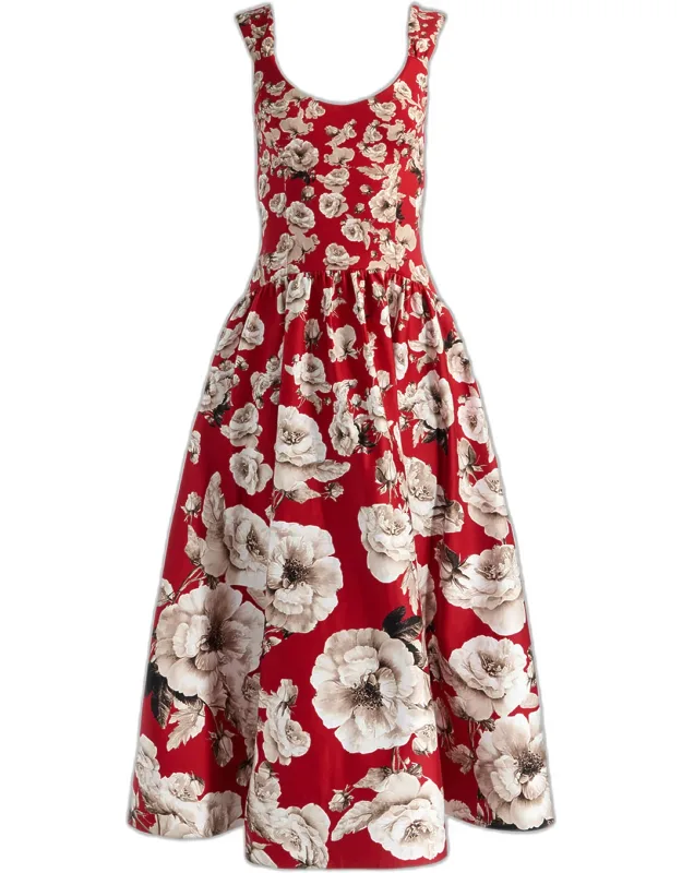 Floral Drop-waist Maxi Dress