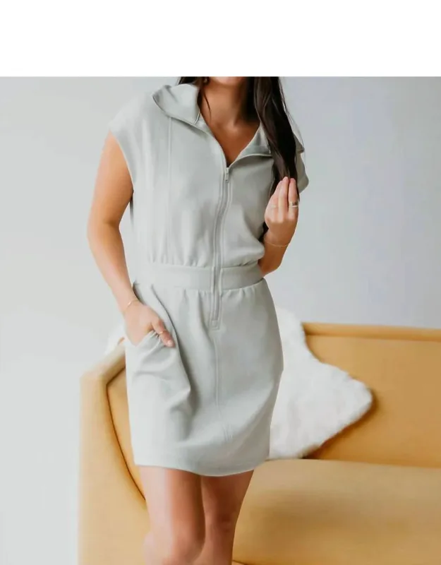 Effortlessly Elevated Half Zip Mini Dress