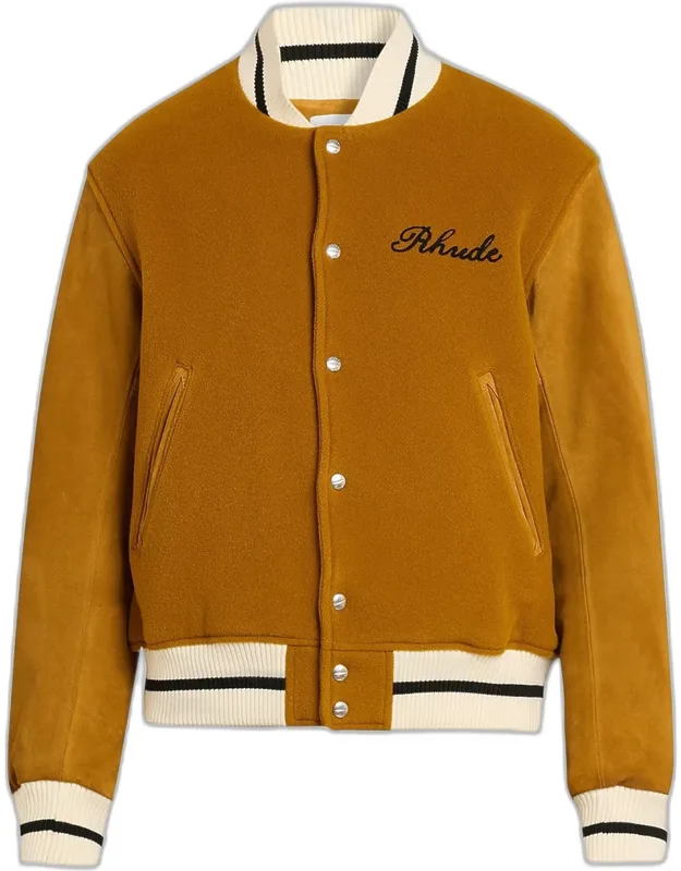 Ribbed-trim Varsity Jacket