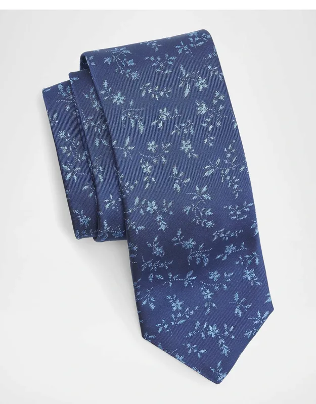 Flower Print Silk Tie
