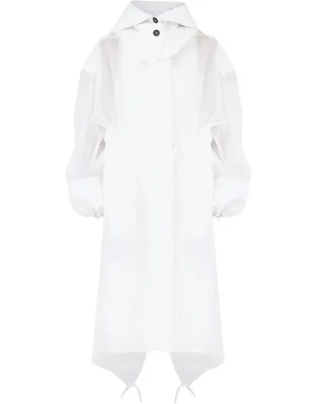 Hooded Organza Trench Coat