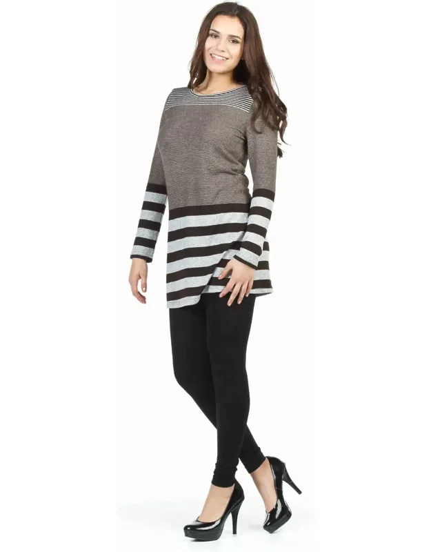 Cold Shoulder Multi Stripe Dress