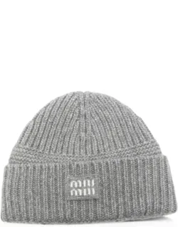 Logo-patch Ribbed-knit Wool Beanie