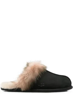 Shearling-trim Slip-on Slippers