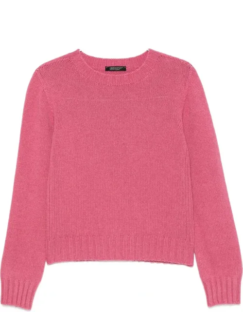 Ribbed-knit Crew-neck Sweater