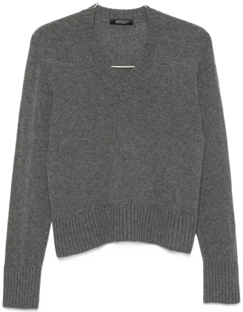 V-neck Ribbed-trim Sweater