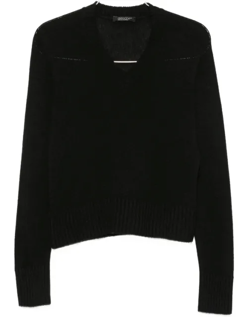 V-neck Ribbed-trim Sweater