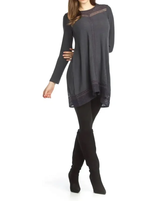 Lace Inset Sweater Dress
