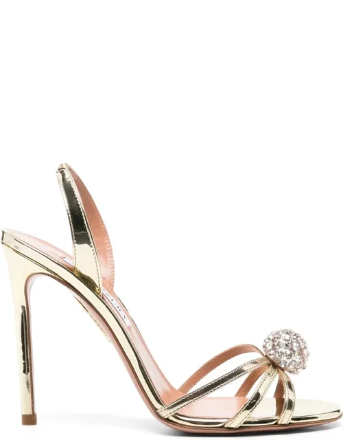 Crystal-embellished Leather Heeled Sandals