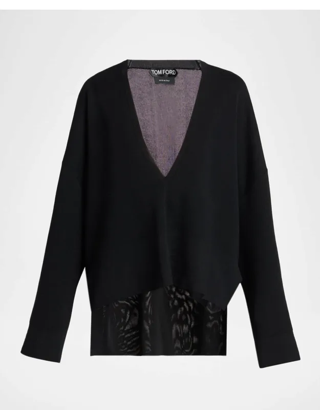 Fine Merino And Viscose V-neck Sweater