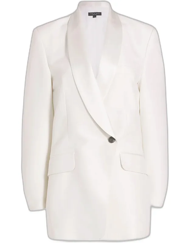 Wool-blend Double-breasted Blazer Mini Dress