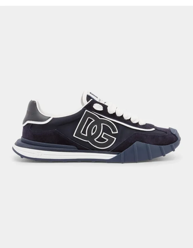 Athletic Nylon And Leather Sneakers