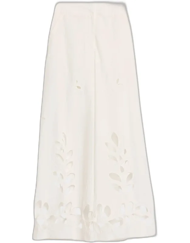 Eyelet Embroidered Wide-leg Pants