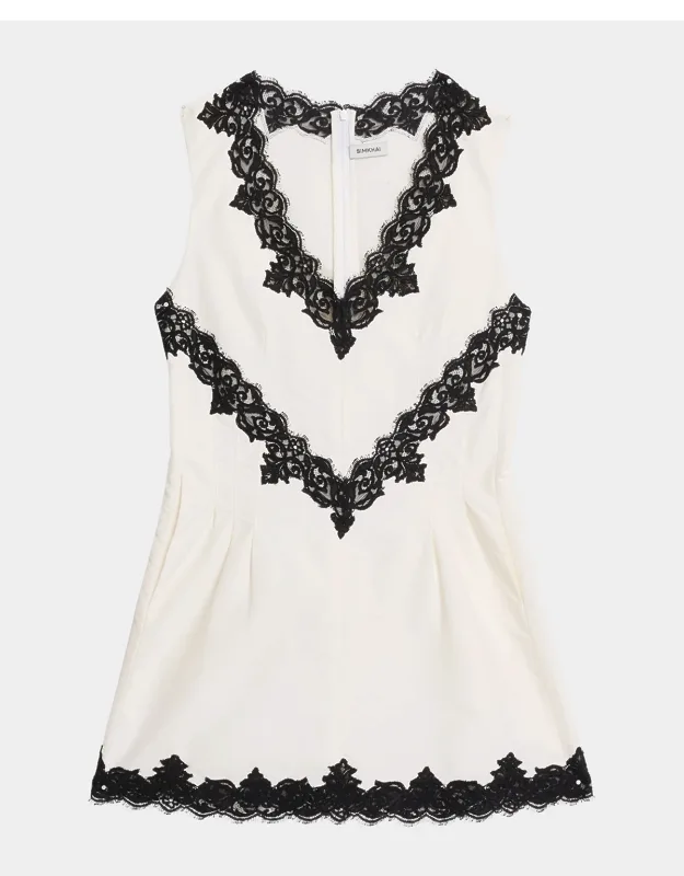 Lace-trim Mini Dress