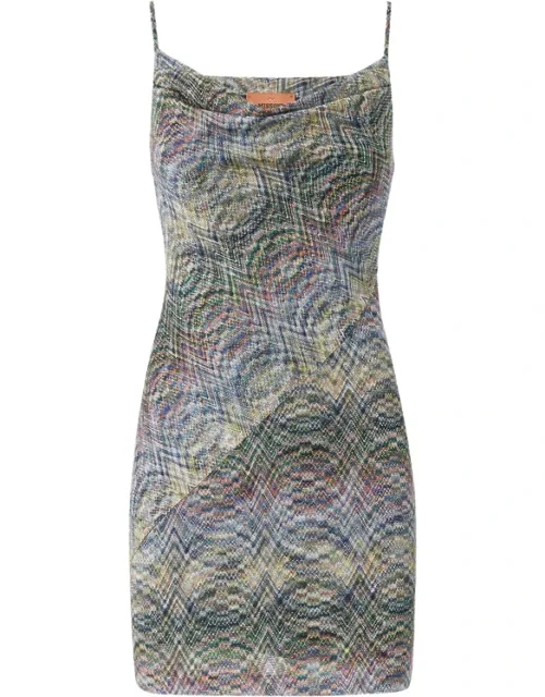 Zigzag-knit Cowl-neck Dress