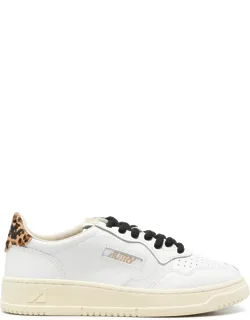 Autry Medalist Sneakers With Leopard-pattern Detail And Lace-up Fastening