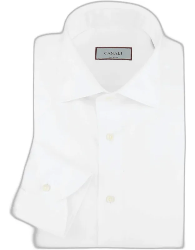 Textured Wool Modern-fit Dress Shirt