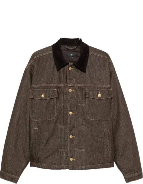 Corduroy-collar Denim Jacket