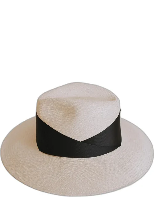 Woven Straw Fedora Hat