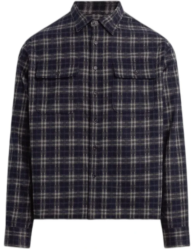 Plaid Double-pocket Button-down Shirt