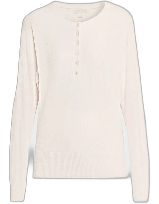 Cozy Chic Ultra Lite Scalloped Henley Pullover