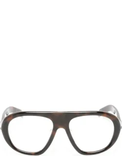 Tortoiseshell-effect Pilot-frame Sunglasses