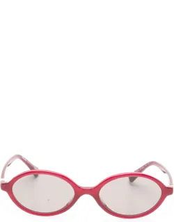 Logo-plaque Oval-frame Sunglasses