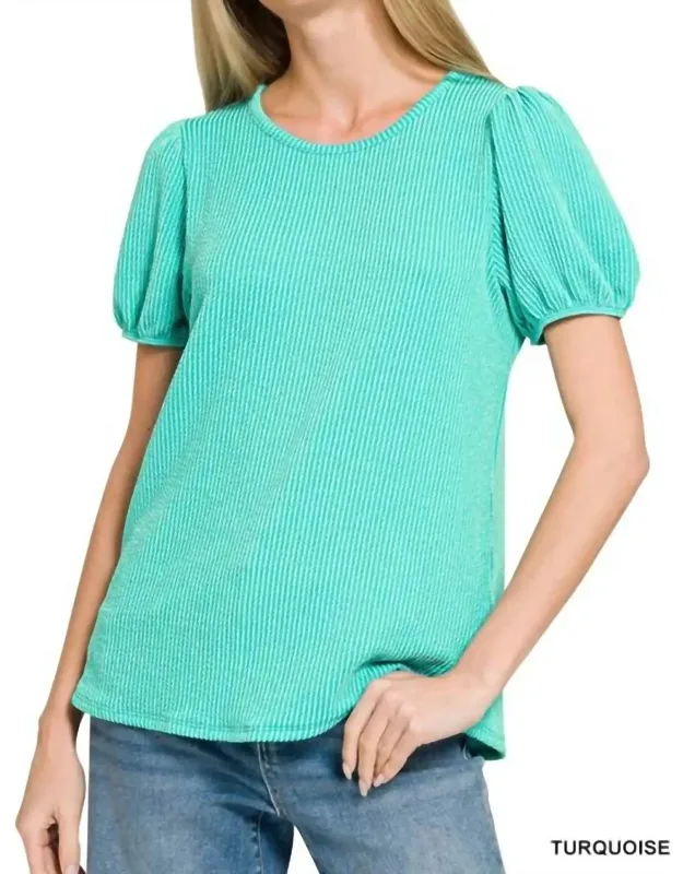 Puff Sleeve Corded Shirt