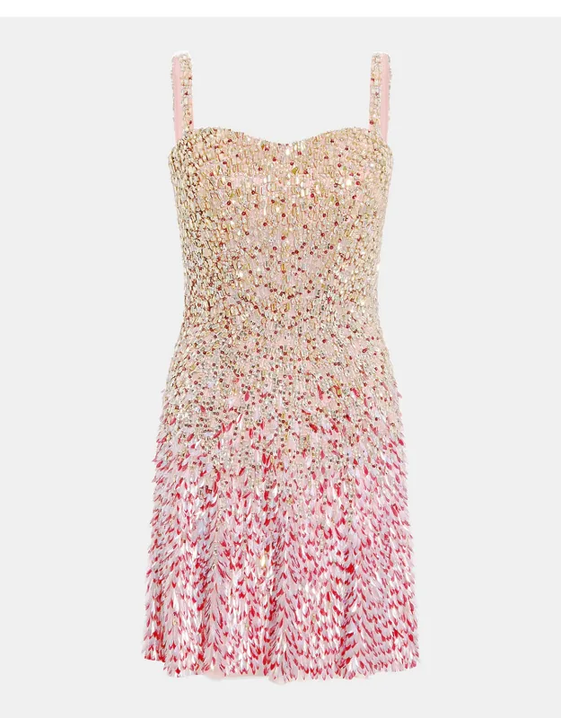 Nima Sleeveless Embellished Mini Cocktail Dress