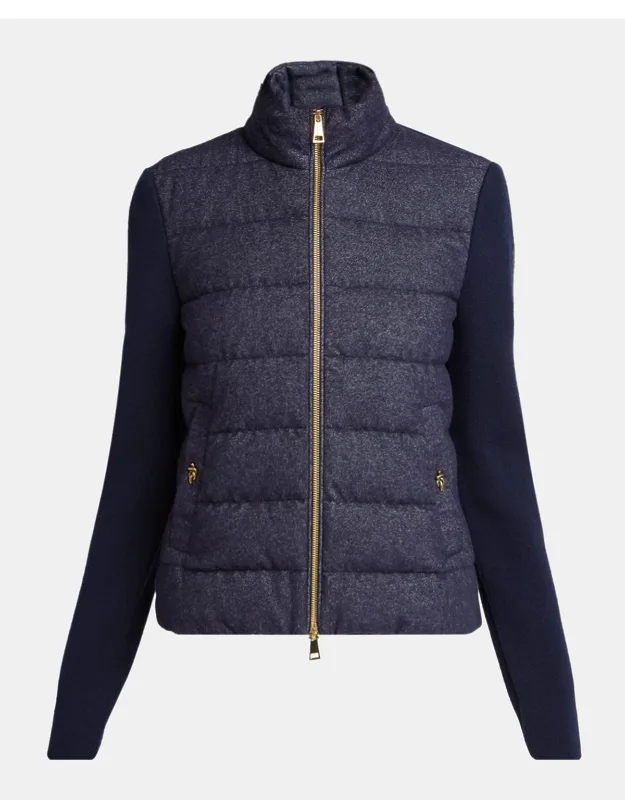 Wool & Cashmere Padded Zip-up Cardigan