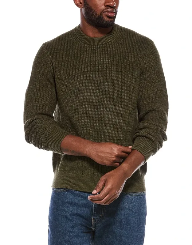 Marled Shaker Stitch Crewneck Sweater