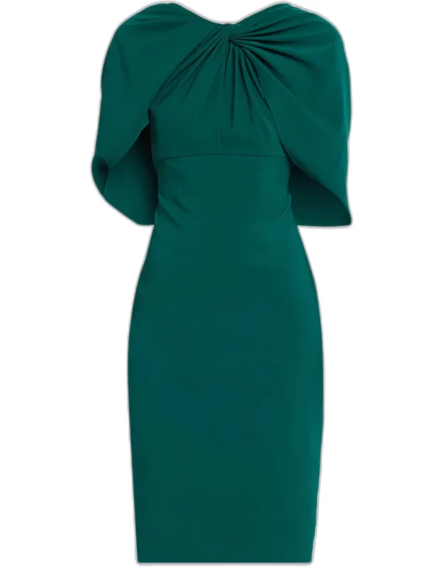 Twist-front Cape Dress